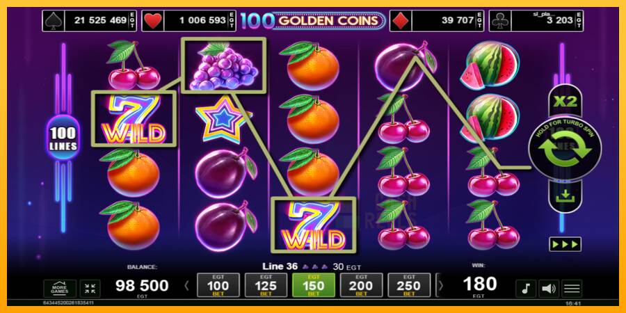 100 Golden Coins macchina da gioco per soldi, immagine 3