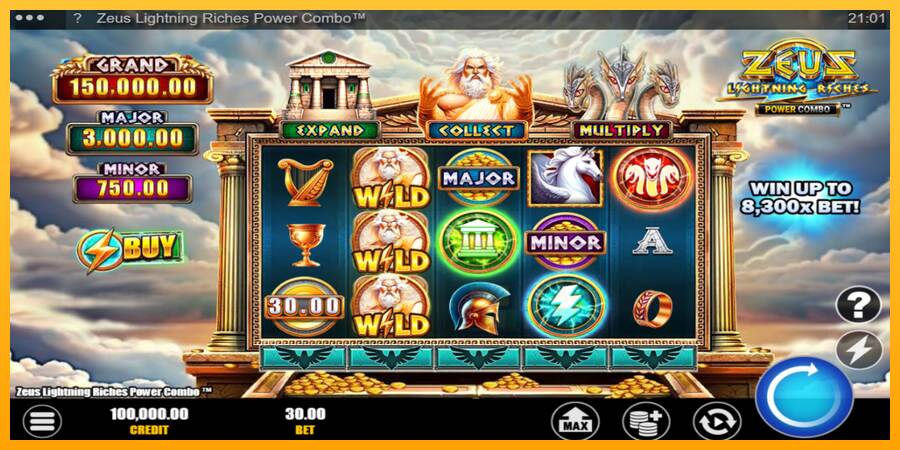 Zeus Lightning Riches Power Combo macchina da gioco per soldi, immagine 2