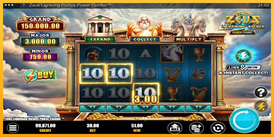 Zeus Lightning Riches Power Combo macchina da gioco per soldi, immagine 3