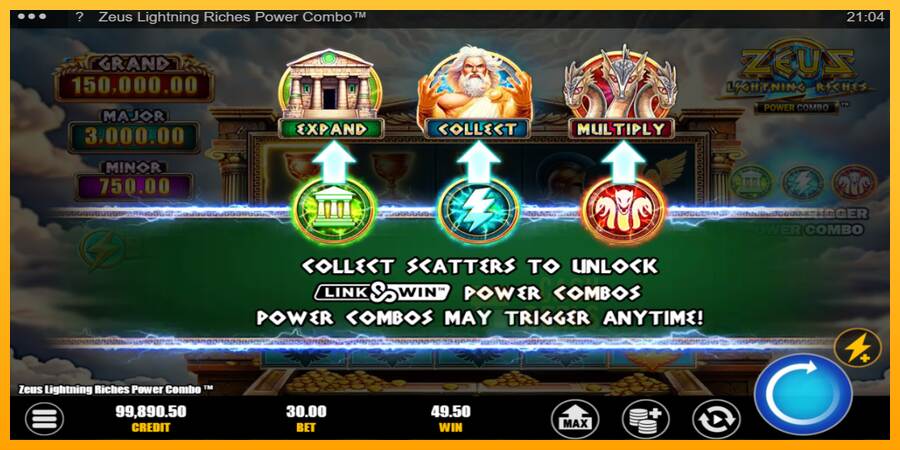 Zeus Lightning Riches Power Combo macchina da gioco per soldi, immagine 5