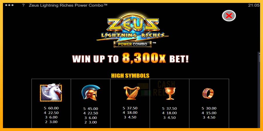 Zeus Lightning Riches Power Combo macchina da gioco per soldi, immagine 6