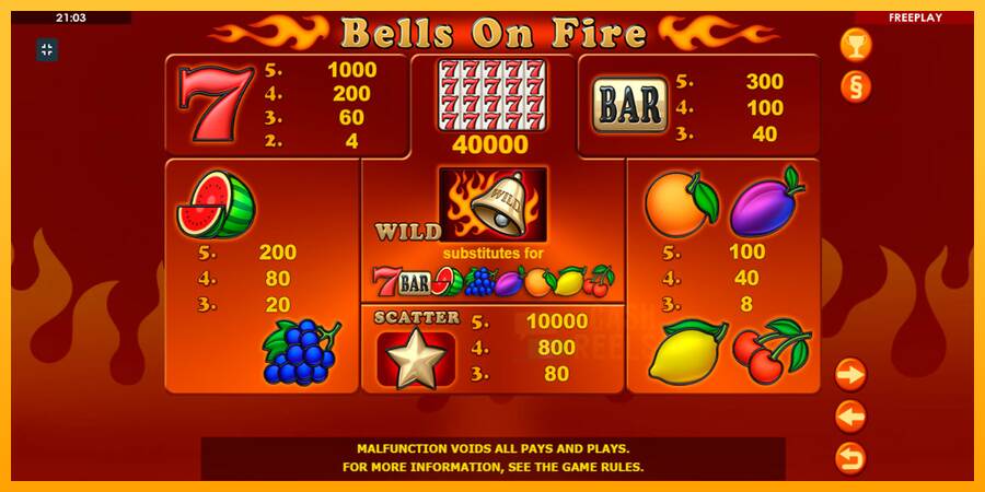 Bells on Fire macchina da gioco per soldi, immagine 8