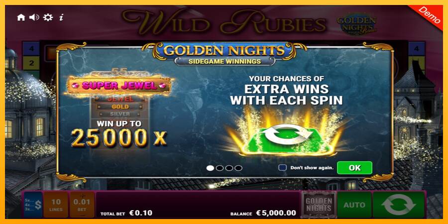 Wild Rubies Golden Nights macchina da gioco per soldi, immagine 1