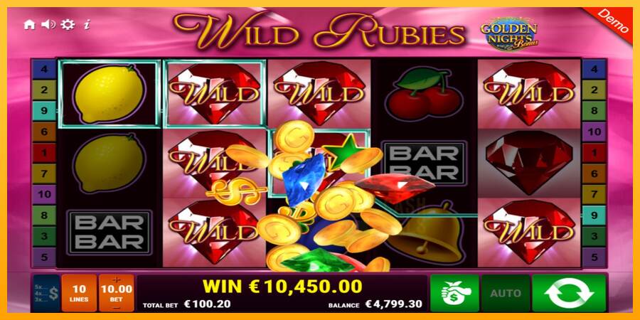 Wild Rubies Golden Nights macchina da gioco per soldi, immagine 3