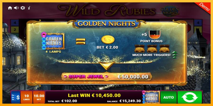 Wild Rubies Golden Nights macchina da gioco per soldi, immagine 5