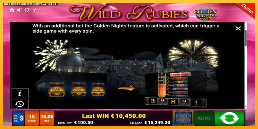 Wild Rubies Golden Nights macchina da gioco per soldi, immagine 6