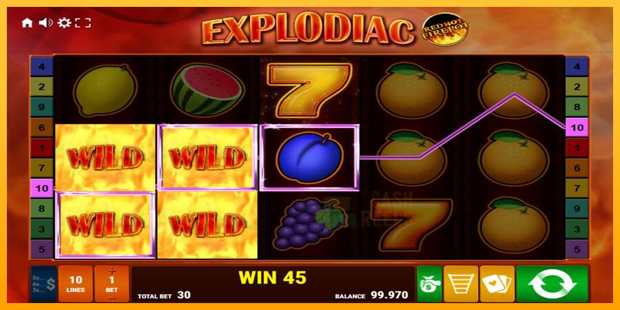 Explodiac Red Hot Firepot macchina da gioco per soldi, immagine 2