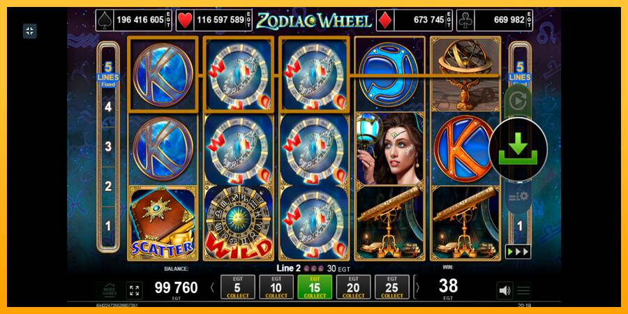 Zodiac Wheel macchina da gioco per soldi, immagine 3