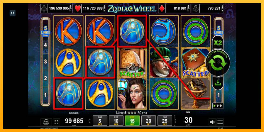 Zodiac Wheel macchina da gioco per soldi, immagine 4