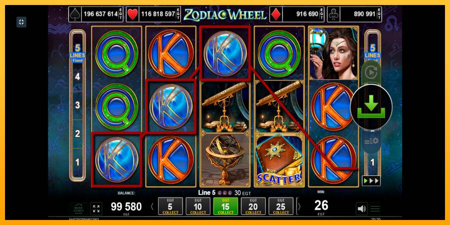 Zodiac Wheel macchina da gioco per soldi, immagine 5