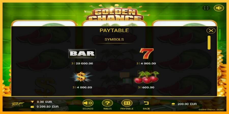 Golden Chance macchina da gioco per soldi, immagine 3