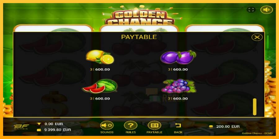 Golden Chance macchina da gioco per soldi, immagine 4