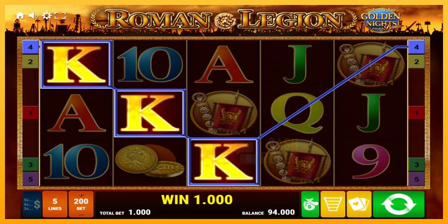 Roman Legion Golden Nights macchina da gioco per soldi, immagine 2