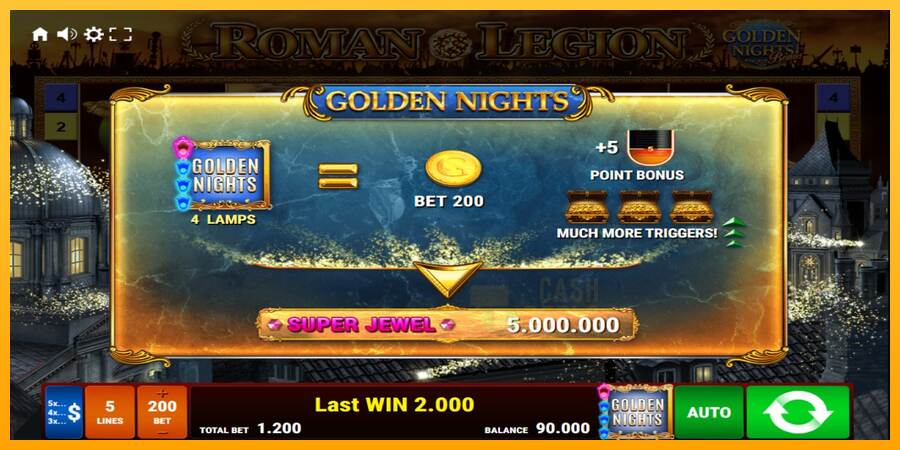 Roman Legion Golden Nights macchina da gioco per soldi, immagine 5