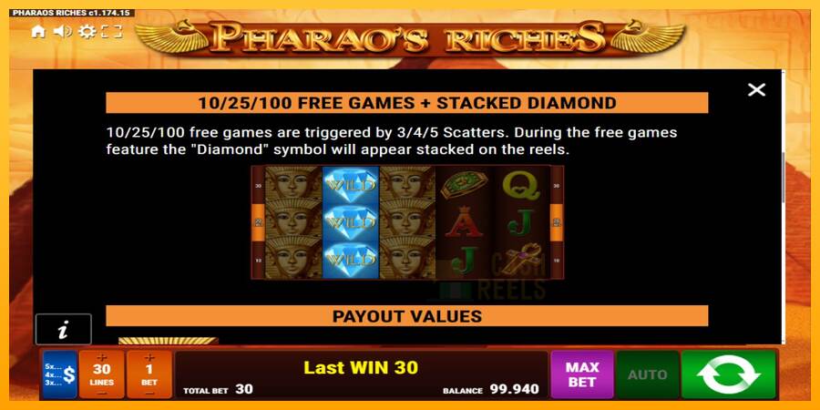 Pharaos Riches macchina da gioco per soldi, immagine 6