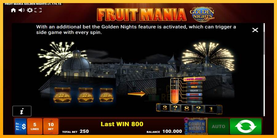 Fruit Mania Golden Nights macchina da gioco per soldi, immagine 5