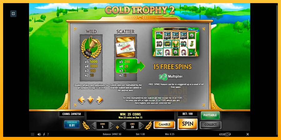 Gold Trophy 2 macchina da gioco per soldi, immagine 6