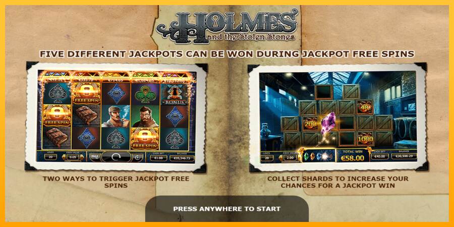 Holmes and the Stolen Stones macchina da gioco per soldi, immagine 1