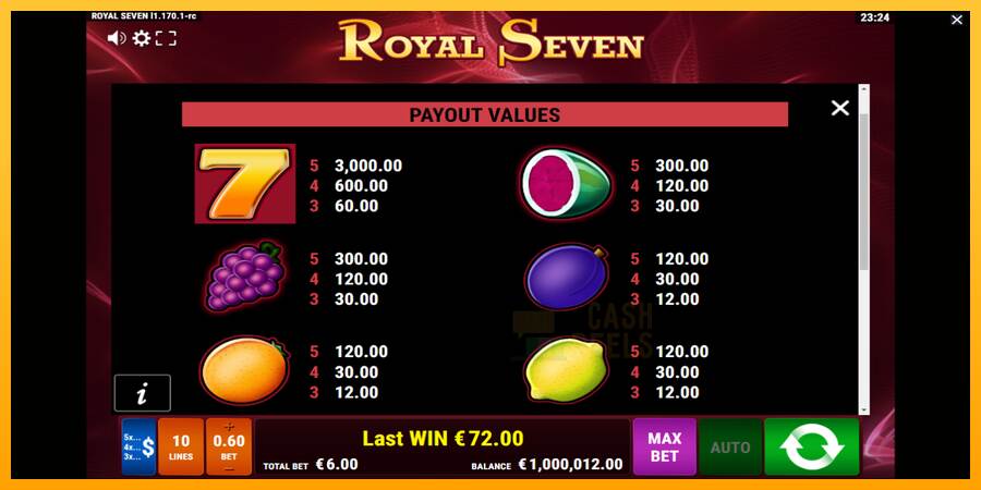 Royal Seven macchina da gioco per soldi, immagine 6