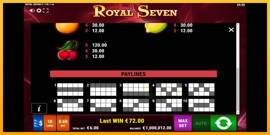 Royal Seven macchina da gioco per soldi, immagine 7