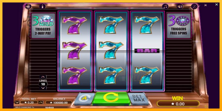 Wild Diamond 7x macchina da gioco per soldi, immagine 1