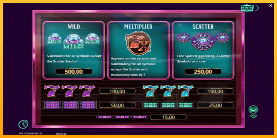 Wild Diamond 7x macchina da gioco per soldi, immagine 5