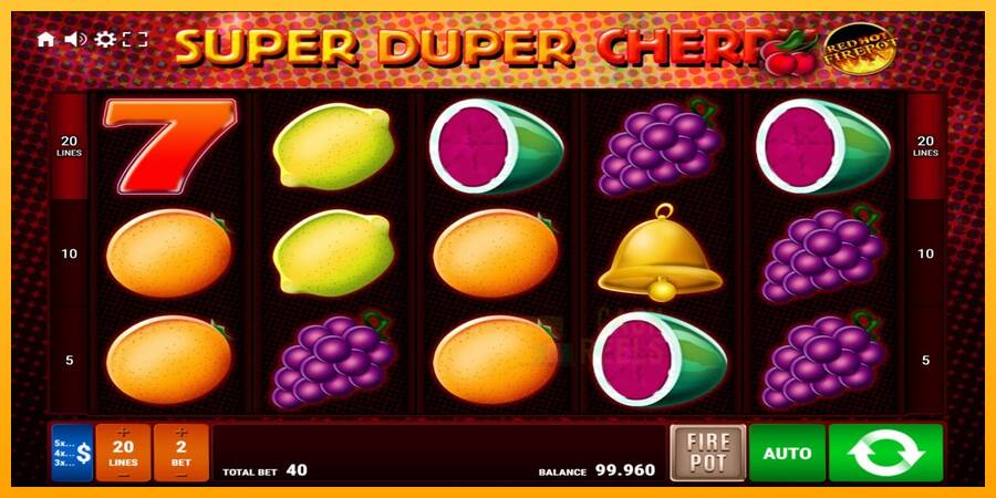 Super Duper Cherry Red Hot Firepot macchina da gioco per soldi, immagine 1