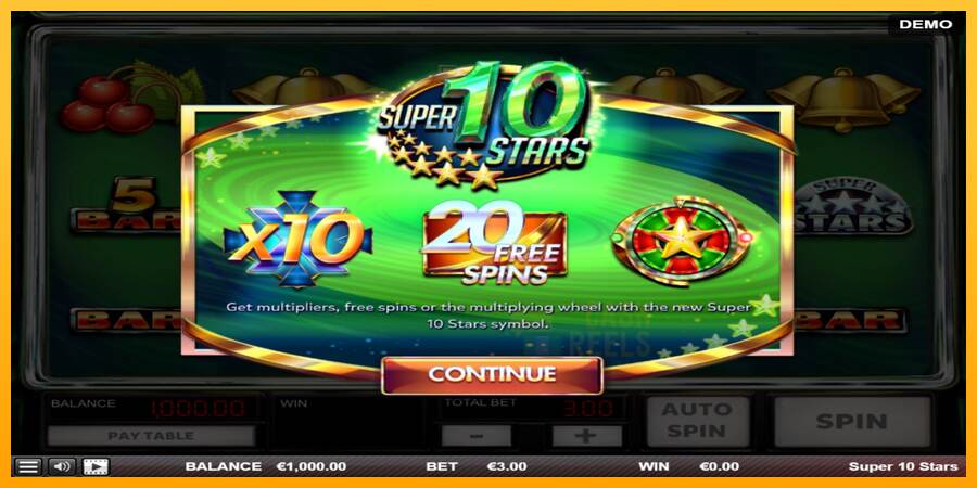 Super 10 Stars macchina da gioco per soldi, immagine 1