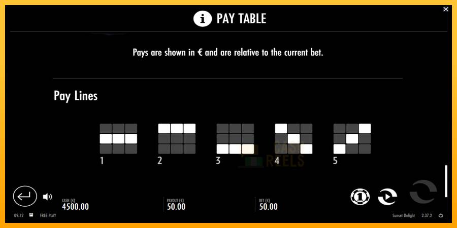 Sunset Delight macchina da gioco per soldi, immagine 7
