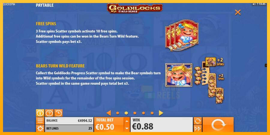 Goldilocks and the Wild Bears macchina da gioco per soldi, immagine 5