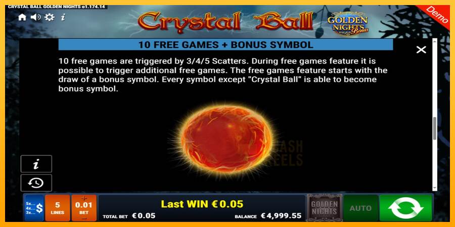 Crystal Ball Golden Nights macchina da gioco per soldi, immagine 5