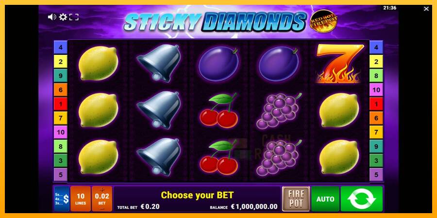 Sticky Diamonds Red Hot Firepot macchina da gioco per soldi, immagine 1