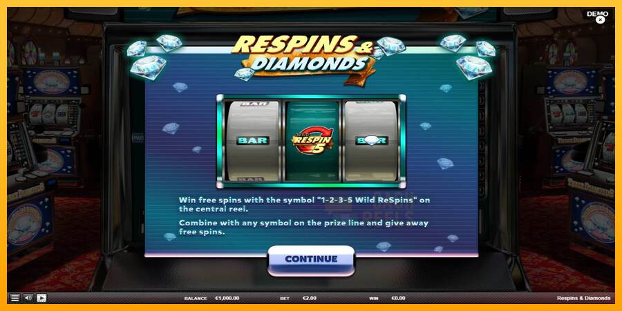 Respins Diamonds macchina da gioco per soldi, immagine 1