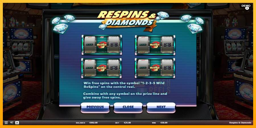 Respins Diamonds macchina da gioco per soldi, immagine 6