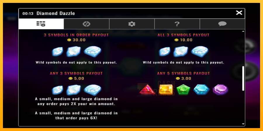 Diamond Dazzle macchina da gioco per soldi, immagine 4