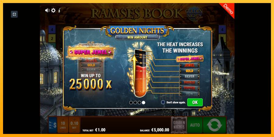 Ramses Book Golden Nights macchina da gioco per soldi, immagine 1