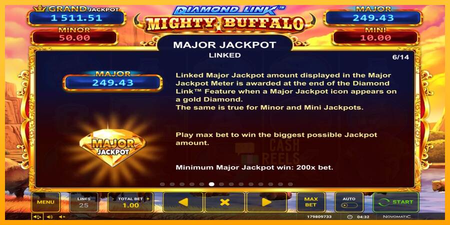 Diamond Link Mighty Buffalo macchina da gioco per soldi, immagine 4