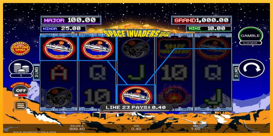 Space Invaders Win and Spin macchina da gioco per soldi, immagine 3