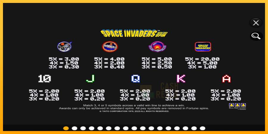 Space Invaders Win and Spin macchina da gioco per soldi, immagine 4