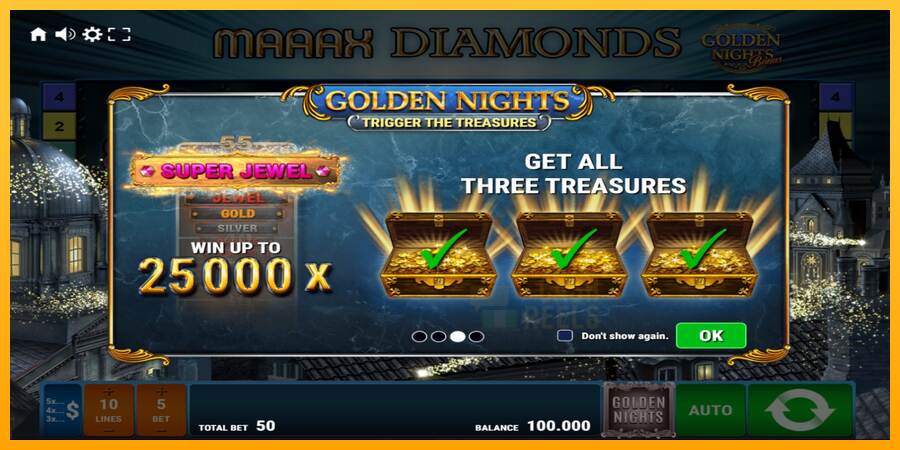 Maaax Diamonds Golden Nights macchina da gioco per soldi, immagine 1