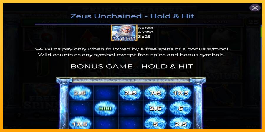 Zeus Unchained - Hold & Hit macchina da gioco per soldi, immagine 4