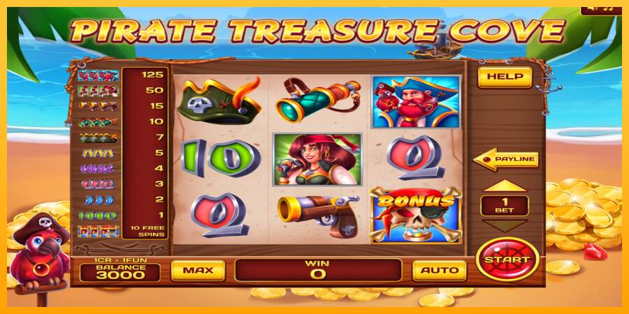 Pirate Treasure Cove 3x3 macchina da gioco per soldi, immagine 1