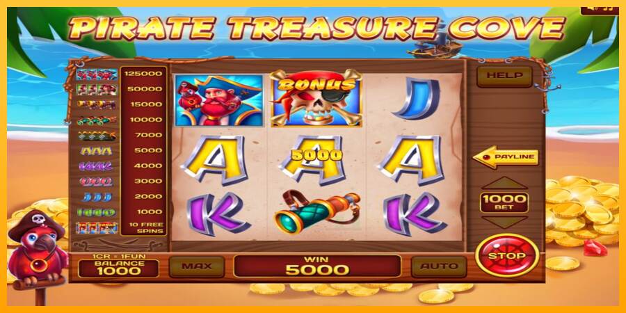 Pirate Treasure Cove 3x3 macchina da gioco per soldi, immagine 2