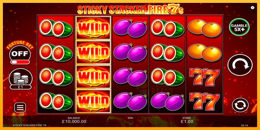 Sticky Stacked Fire 7s macchina da gioco per soldi, immagine 1