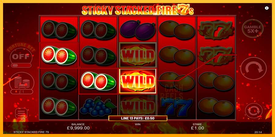 Sticky Stacked Fire 7s macchina da gioco per soldi, immagine 2