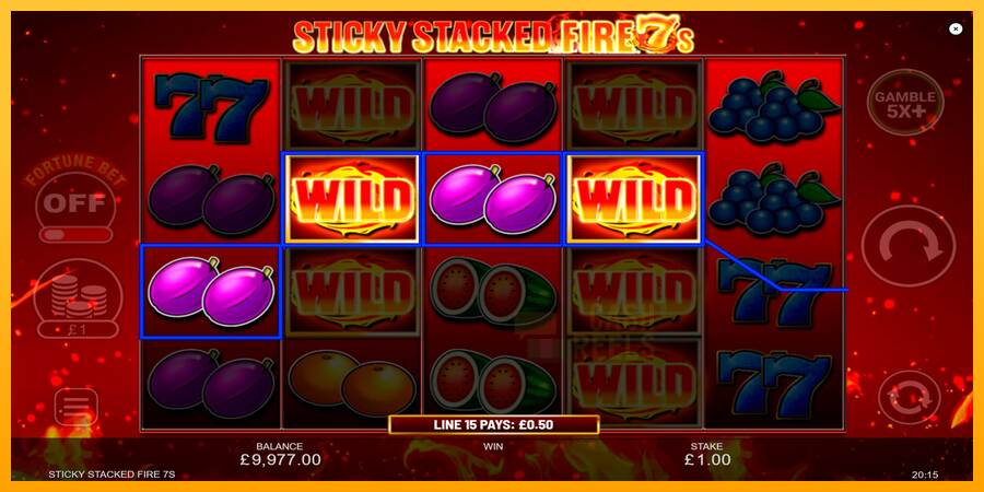 Sticky Stacked Fire 7s macchina da gioco per soldi, immagine 3