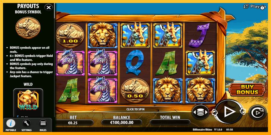 Billionaire Rhino macchina da gioco per soldi, immagine 6