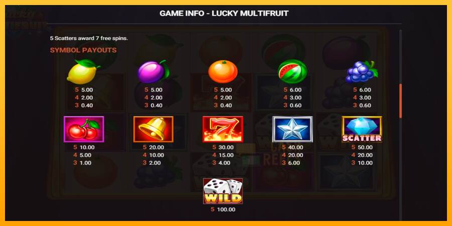 Lucky Multifruit macchina da gioco per soldi, immagine 3