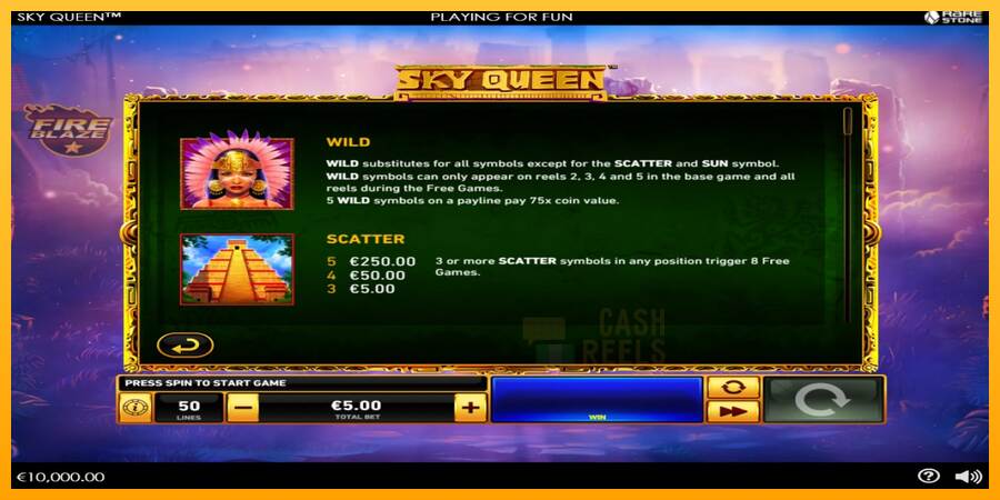 Sky Queen macchina da gioco per soldi, immagine 4