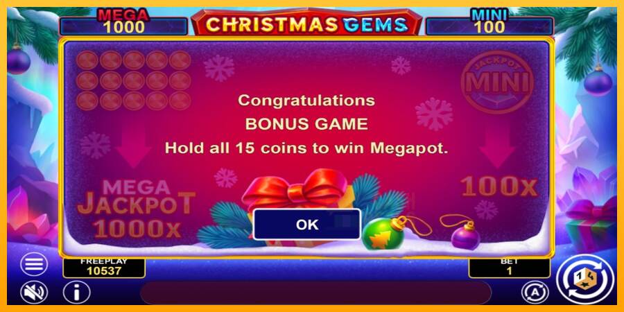 Christmas Gems Hold & Win macchina da gioco per soldi, immagine 6